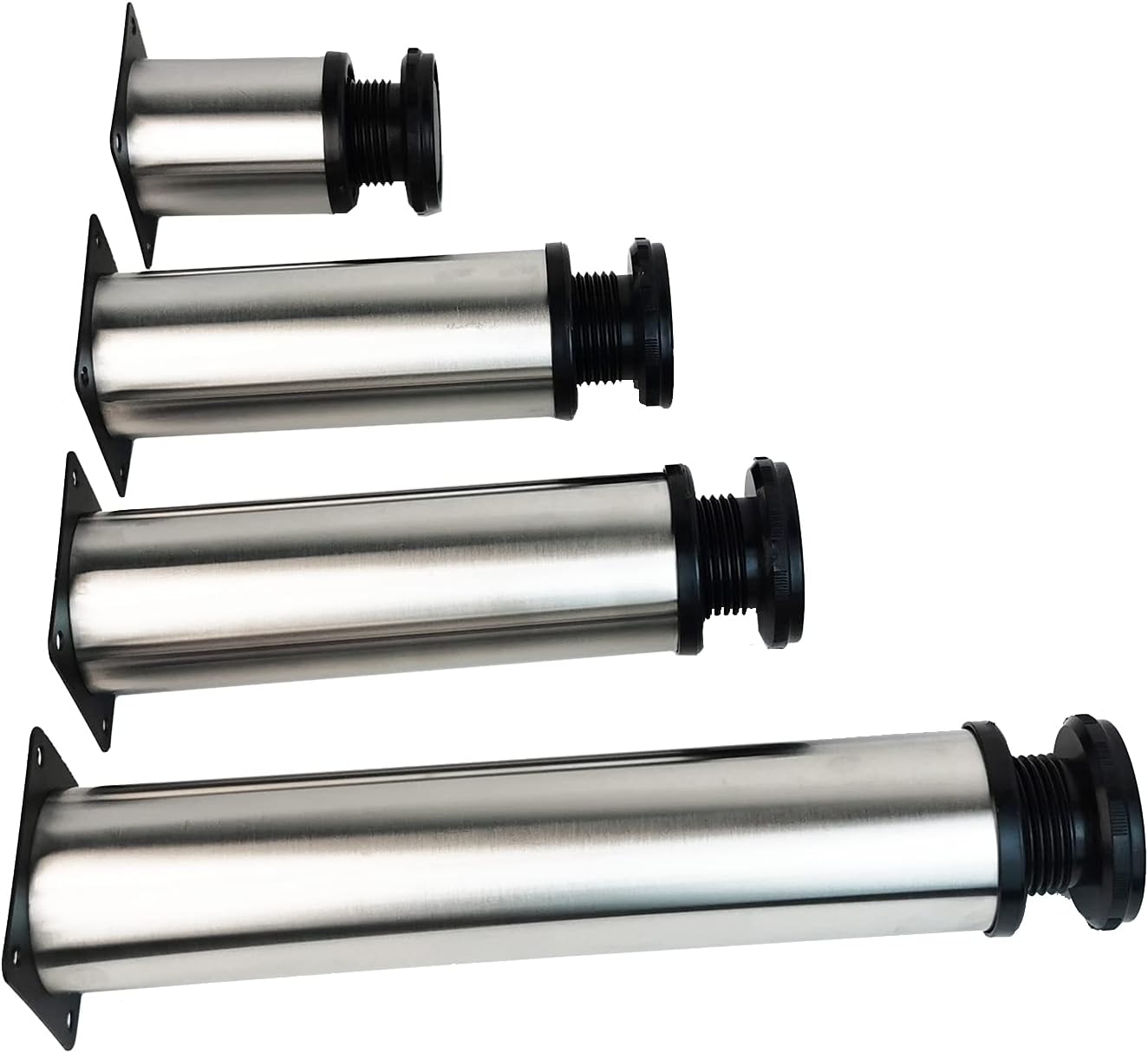 4X Patas Muebles de baño Patas de Muebles Ajustables de 450 mm Patas de Escritorio de TV de Mesa de café de Bricolaje de Acero Inoxidable - Altura Ajustable (Total: 450-465 mm) - con Tornillos 4X Patas Muebles de baño Patas de Muebles Ajustables de 450 mm Patas de Escritorio de TV de Mesa de café de Bricolaje de Acero Inoxidable - Altura Ajustable (Total: 450-465 mm) - con Tornillos